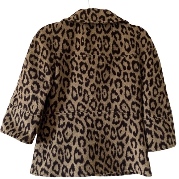 Carlisle Leopard Print Wool Angora Zip Front Jacket - Picture 3 of 7